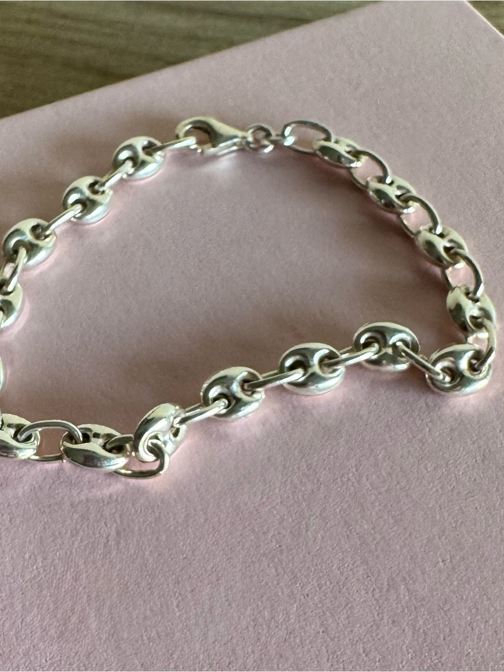 Dainty Sterling Silver mariner link Bracelet - Polished Silver Chain size 6”